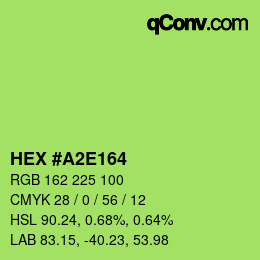 Farbcode: HEX #A2E164 | qconv.com