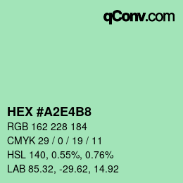 カラーコード: HEX #A2E4B8 | qconv.com