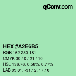 カラーコード: HEX #A2E6B5 | qconv.com