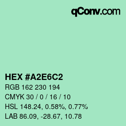 Color code: HEX #A2E6C2 | qconv.com
