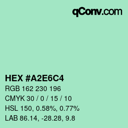 Color code: HEX #A2E6C4 | qconv.com