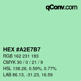 Color code: HEX #A2E7B7 | qconv.com