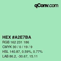颜色代码: HEX #A2E7BA | qconv.com