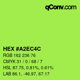 カラーコード: HEX #A2EC4C | qconv.com