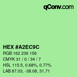 カラーコード: HEX #A2EC9C | qconv.com