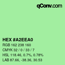 颜色代码: HEX #A2EEA0 | qconv.com