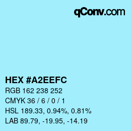 颜色代码: HEX #A2EEFC | qconv.com