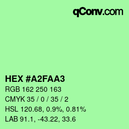 カラーコード: HEX #A2FAA3 | qconv.com