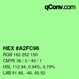 カラーコード: HEX #A2FC96 | qconv.com