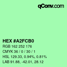 カラーコード: HEX #A2FCB0 | qconv.com