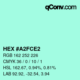 カラーコード: HEX #A2FCE2 | qconv.com