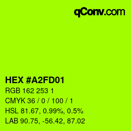Color code: HEX #A2FD01 | qconv.com