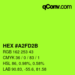 カラーコード: HEX #A2FD2B | qconv.com