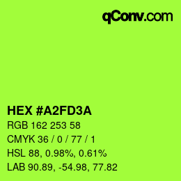 Color code: HEX #A2FD3A | qconv.com