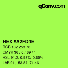 Farbcode: HEX #A2FD4E | qconv.com