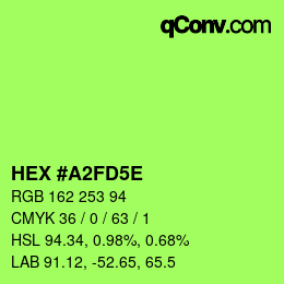 颜色代码: HEX #A2FD5E | qconv.com