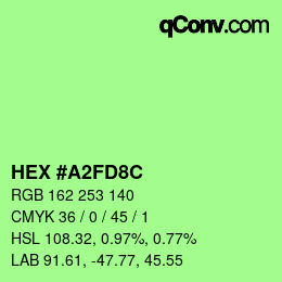 カラーコード: HEX #A2FD8C | qconv.com