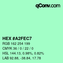 Color code: HEX #A2FEC7 | qconv.com