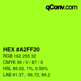 Color code: HEX #A2FF20 | qconv.com