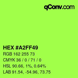 Color code: HEX #A2FF49 | qconv.com