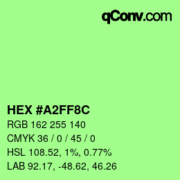 Código de color: HEX #A2FF8C | qconv.com