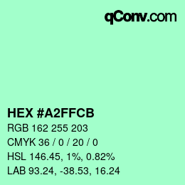 Color code: HEX #A2FFCB | qconv.com