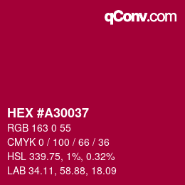 Color code: HEX #A30037 | qconv.com