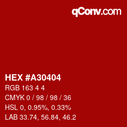 Color code: HEX #A30404 | qconv.com