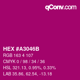 カラーコード: HEX #A3046B | qconv.com