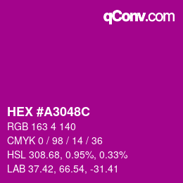Color code: HEX #A3048C | qconv.com