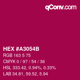 Color code: HEX #A3054B | qconv.com