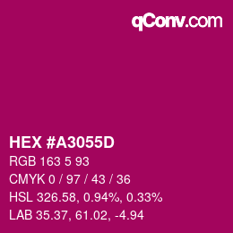 颜色代码: HEX #A3055D | qconv.com
