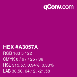 カラーコード: HEX #A3057A | qconv.com