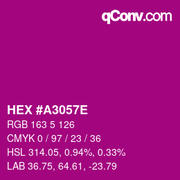 Color code: HEX #A3057E | qconv.com