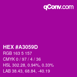 カラーコード: HEX #A3059D | qconv.com