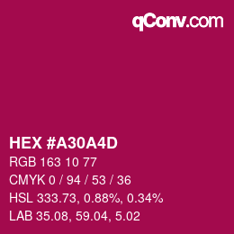 Color code: HEX #A30A4D | qconv.com