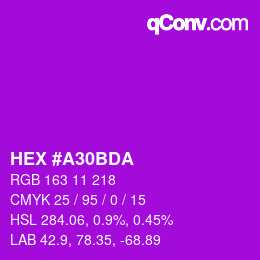 颜色代码: HEX #A30BDA | qconv.com