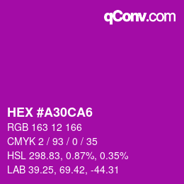 Color code: HEX #A30CA6 | qconv.com