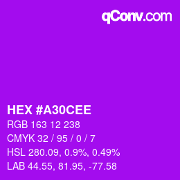 Color code: HEX #A30CEE | qconv.com