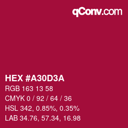 Color code: HEX #A30D3A | qconv.com