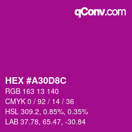 Color code: HEX #A30D8C | qconv.com
