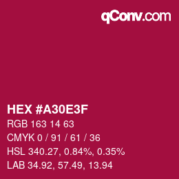 Code couleur: HEX #A30E3F | qconv.com