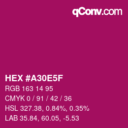 カラーコード: HEX #A30E5F | qconv.com