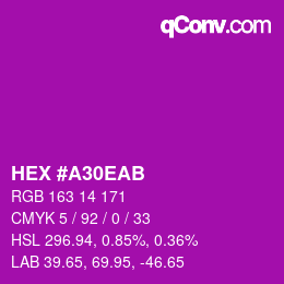 颜色代码: HEX #A30EAB | qconv.com