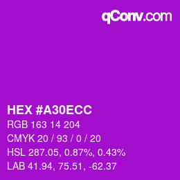 颜色代码: HEX #A30ECC | qconv.com