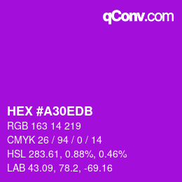カラーコード: HEX #A30EDB | qconv.com