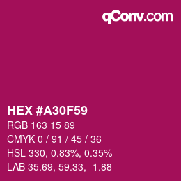 Color code: HEX #A30F59 | qconv.com