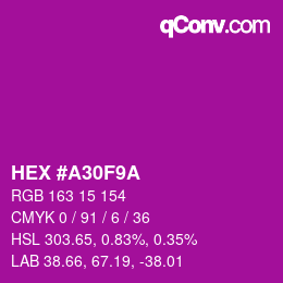 Color code: HEX #A30F9A | qconv.com