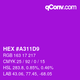 Color code: HEX #A311D9 | qconv.com