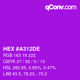 Color code: HEX #A312DE | qconv.com